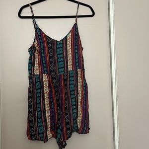 Lush geometric print romper